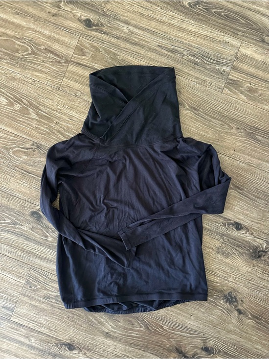 lululemon athletica Tops - lululemon athletica Black Cross-Over Funnel Neck Long Sleeve Top
